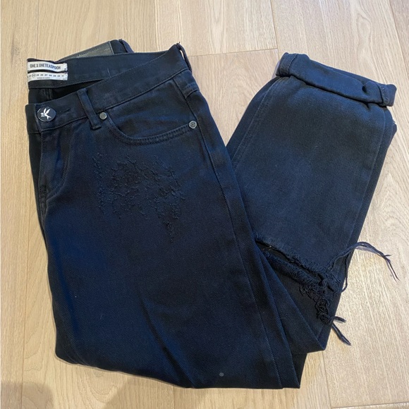 One Teaspoon ~ Black Boyfriend Jeans - Picture 1 of 4